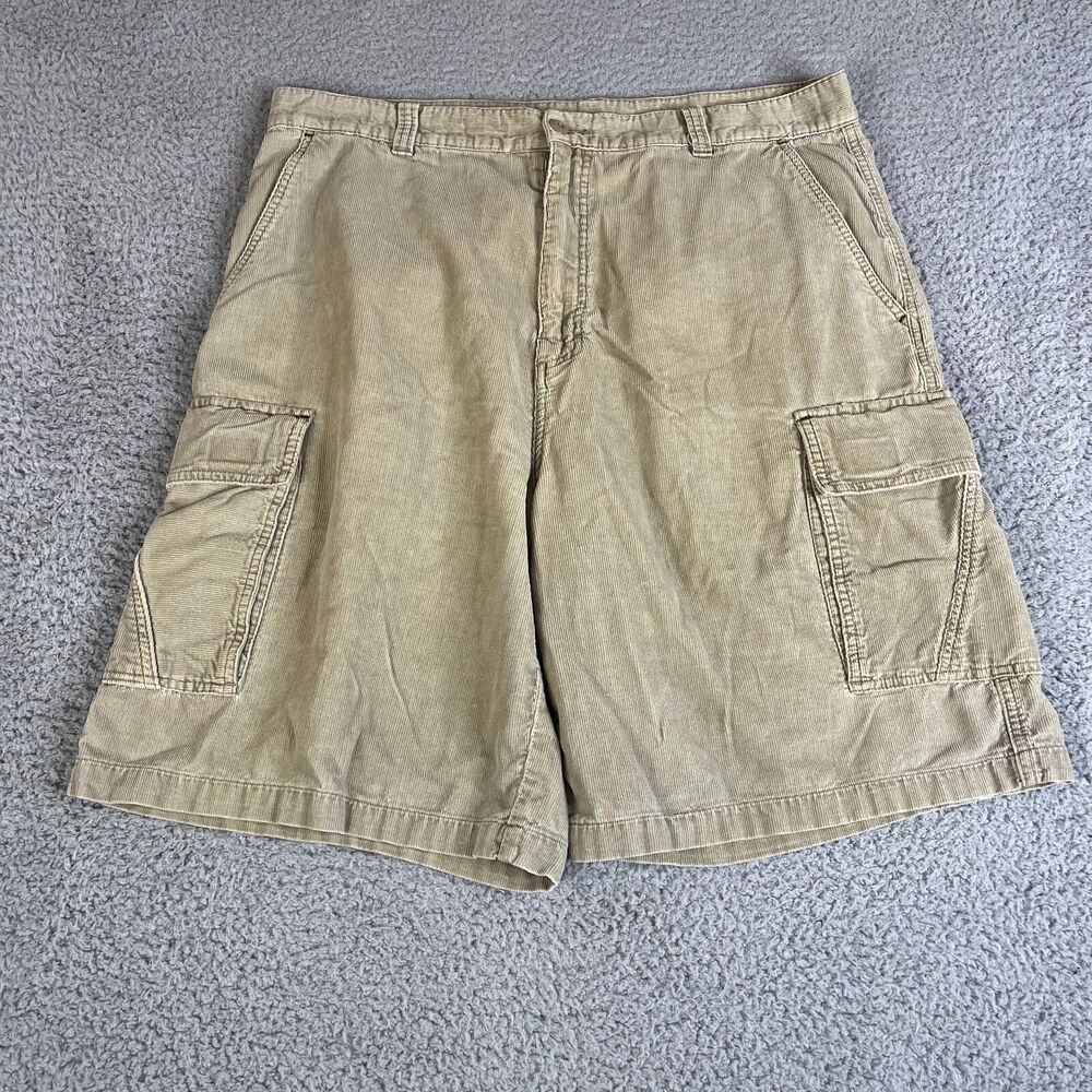 OP Ocean Pacific Corduroy Shorts Mens 38 Tan Khaki 10" Surfer Skater